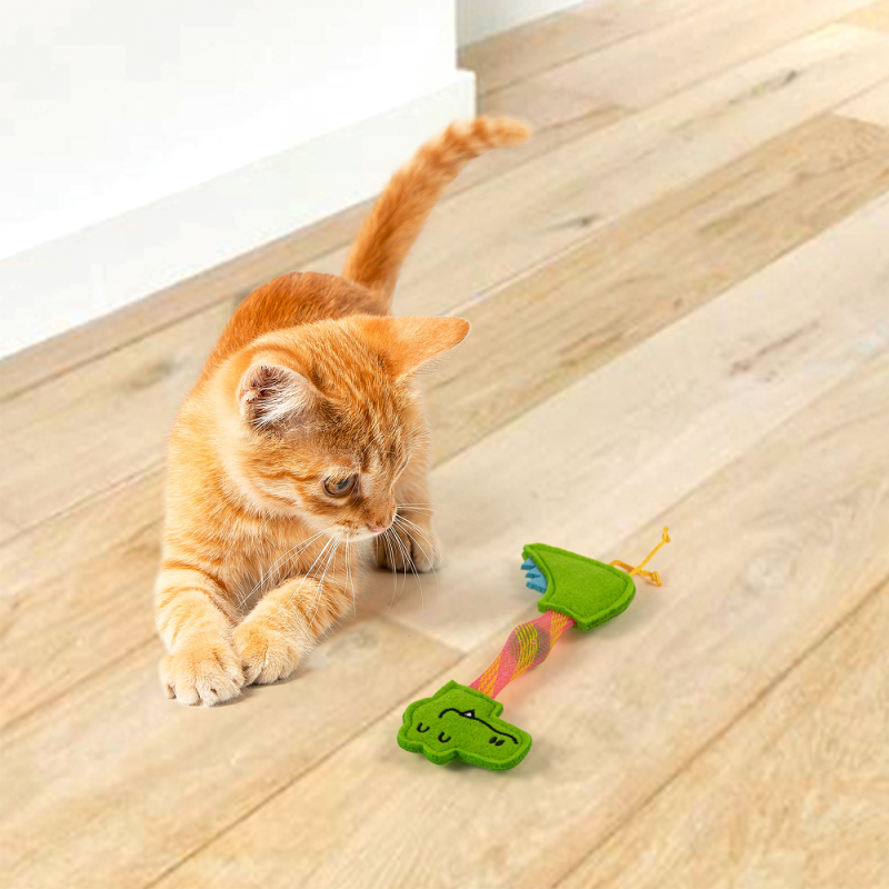 Barkbutler x Fofos Crocodile Flick Tube Catnip Toy for Cats
