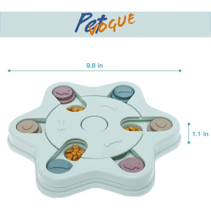 Pet Vogue Slow Feeder Puzzle Toy with Snack Dispenser for Dogs and Cats (Blue)